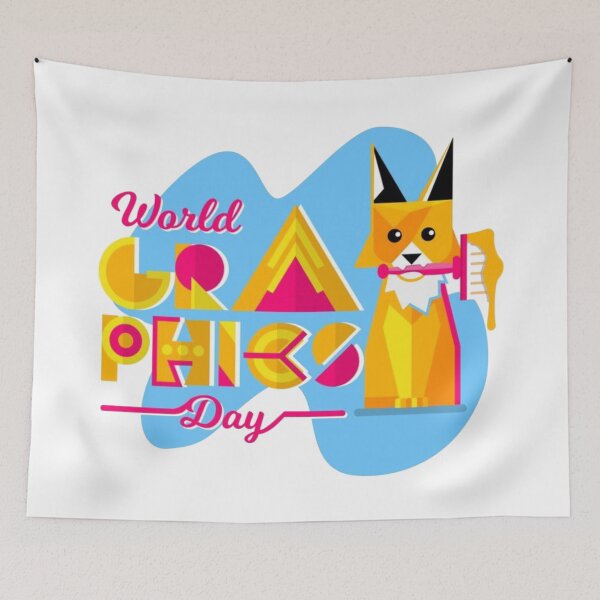 Item preview, World Graphics Day - Geometric Fox Artist Design designed and sold by GenZFashion000.