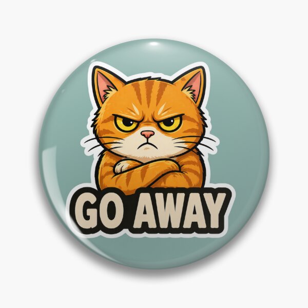 Item preview, Angry Cat Go Away Sticker | Funny Grumpy Cat Meme designed and sold by K-Vibe Design Studio.