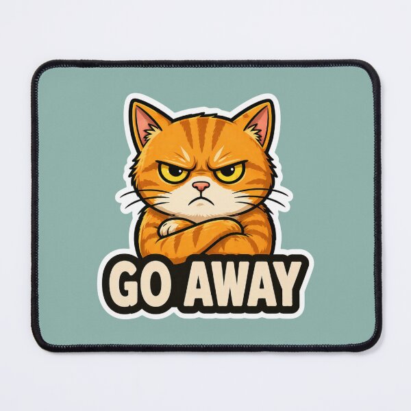 Item preview, Angry Cat Go Away Sticker | Funny Grumpy Cat Meme designed and sold by K-Vibe Design Studio.