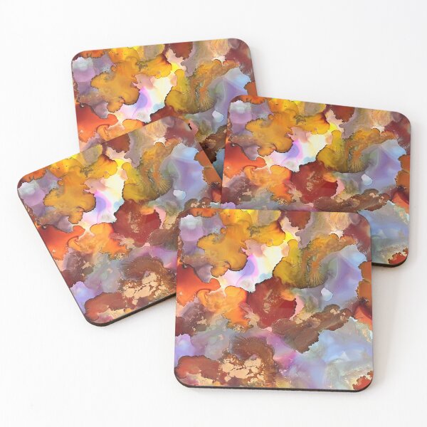 Item preview, Golden abstract alcohol ink painting  designed and sold by disabilitymum.