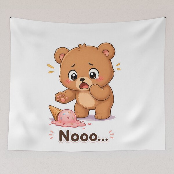 Item preview, Funny Bear Dropped Ice Cream Sad Oops Moment designed and sold by Sadia  Jannat.