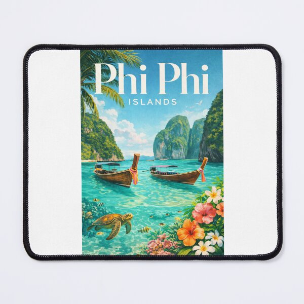 Item preview, Phi Phi Islands Krabi Andaman Sea Thailand Tropical Lagoon Boats Coastline designed and sold by Places On Earth.