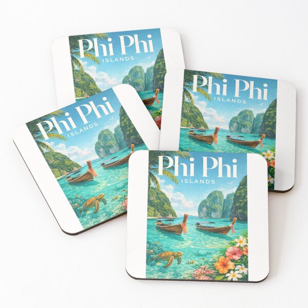Item preview, Phi Phi Islands Krabi Andaman Sea Thailand Tropical Lagoon Boats Coastline designed and sold by Places On Earth.