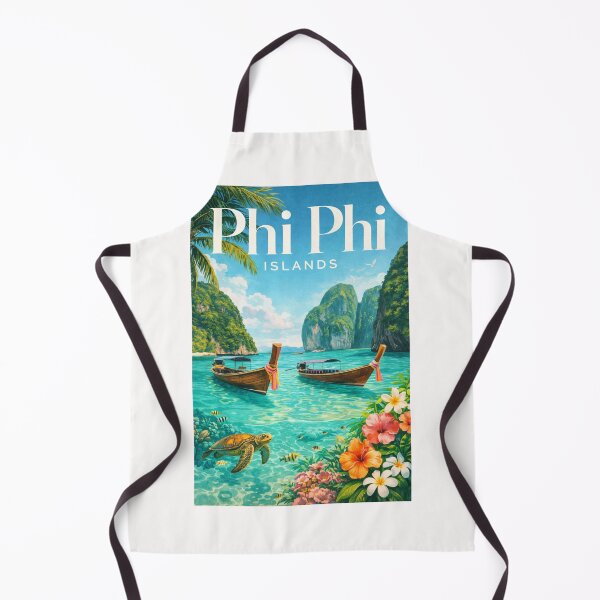 Item preview, Phi Phi Islands Krabi Andaman Sea Thailand Tropical Lagoon Boats Coastline designed and sold by Places On Earth.