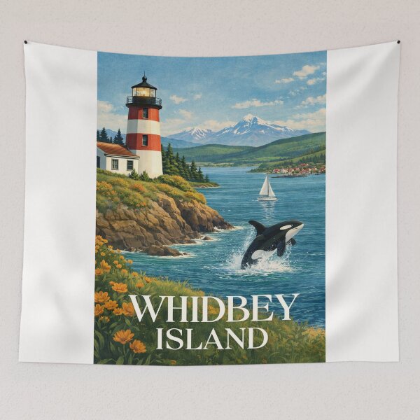 Item preview, Whidbey Island Puget Sound Washington Lighthouse Olympic Peninsula Coastline designed and sold by Places On Earth.