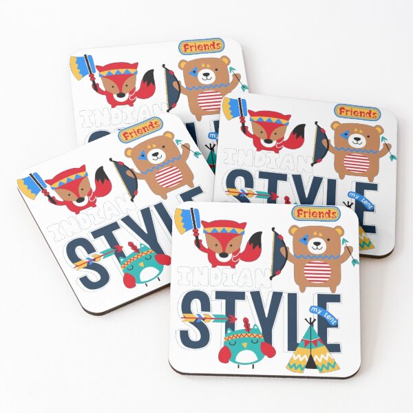 Item preview, Indian Style Forest Friends - Cute Tribal Bear and Fox Adventure Art designed and sold by GenZFashion000.