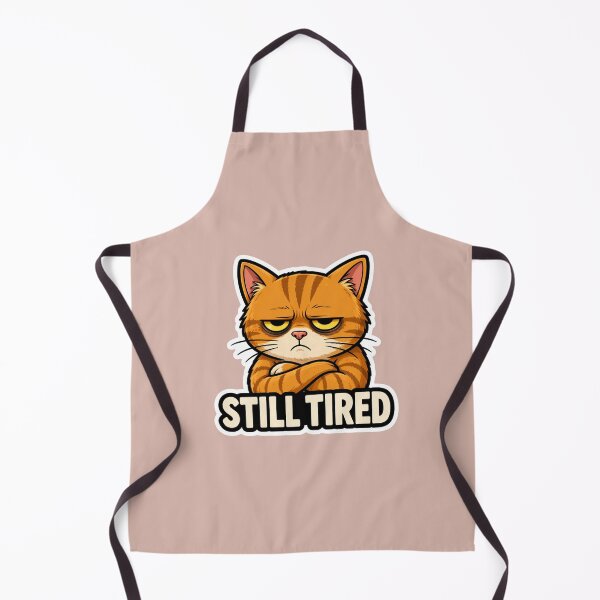 Item preview, Angry Cat Still Tired Sticker | Funny Grumpy Cat Meme designed and sold by K-Vibe Design Studio.