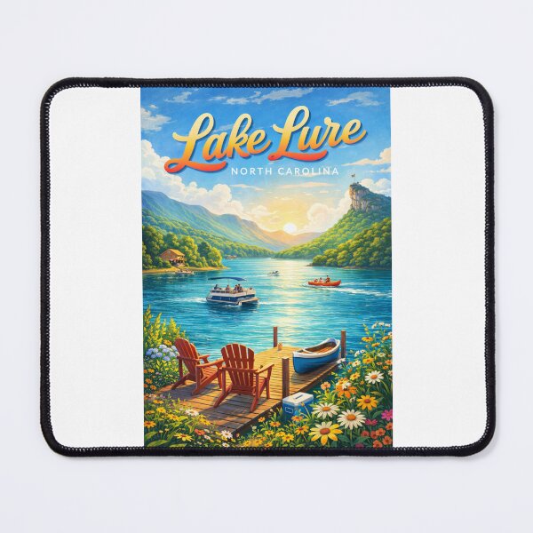 Item preview, Lake Lure North Carolina Blue Ridge Mountains Chimney Rock Sunset Waters designed and sold by Places On Earth.