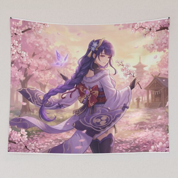 Item preview, Raiden Shogun // Genshin Impact Illustration - Sakura Anime Girl Cherry Blossom Aesthetic Art designed and sold by Astraphyllia.