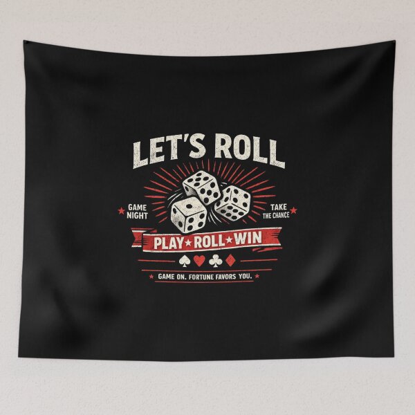 Item preview, Let’s Roll Dice Gambling Design – Casino Game Night Vintage Style – Play Roll Win Graphic designed and sold by EichStore.