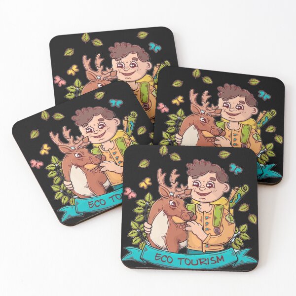 Item preview, Eco Tourism Adventure - Cute Boy and Deer Nature Illustration designed and sold by GenZFashion000.