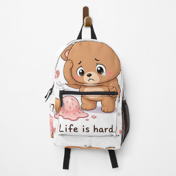 Item preview, Sad Bear Dropped Ice Cream Life Is Hard Moment designed and sold by Sadia Jannat.