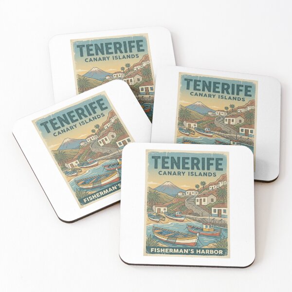 Item preview, Vintage Tenerife Canary Islands Fisherman Harbor Retro designed and sold by VelvetArchives.