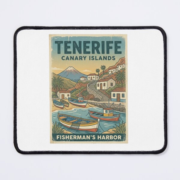 Item preview, Vintage Tenerife Canary Islands Fisherman Harbor Retro designed and sold by VelvetArchives.