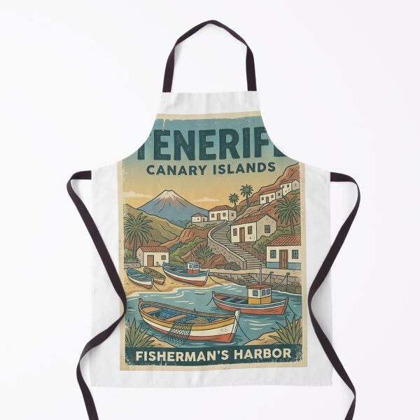 Item preview, Vintage Tenerife Canary Islands Fisherman Harbor Retro designed and sold by VelvetArchives.