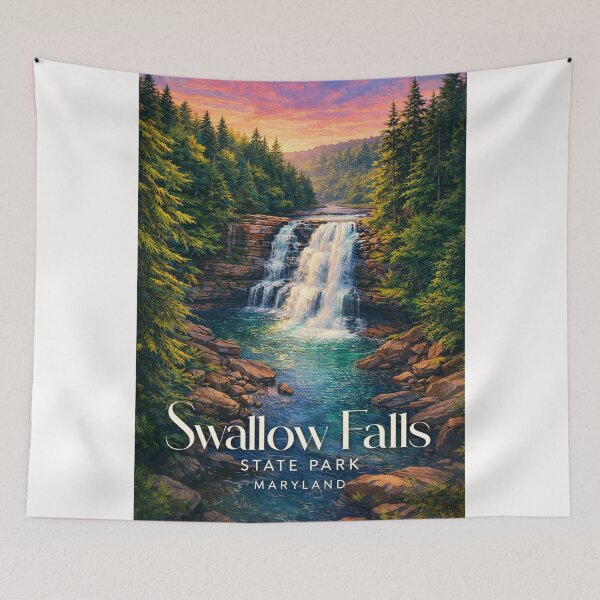 Item preview, Swallow Falls State Park Maryland Muddy Creek Falls Garrett County Deep Creek Lake designed and sold by Places On Earth.