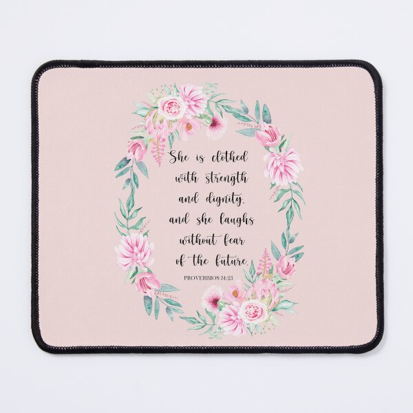 Item preview, Proverbs 31:25 – She is Clothed with Strength and Dignity | Floral Christian Wall Art | Bible Verse Gift for Women designed and sold by latiendadearyam.