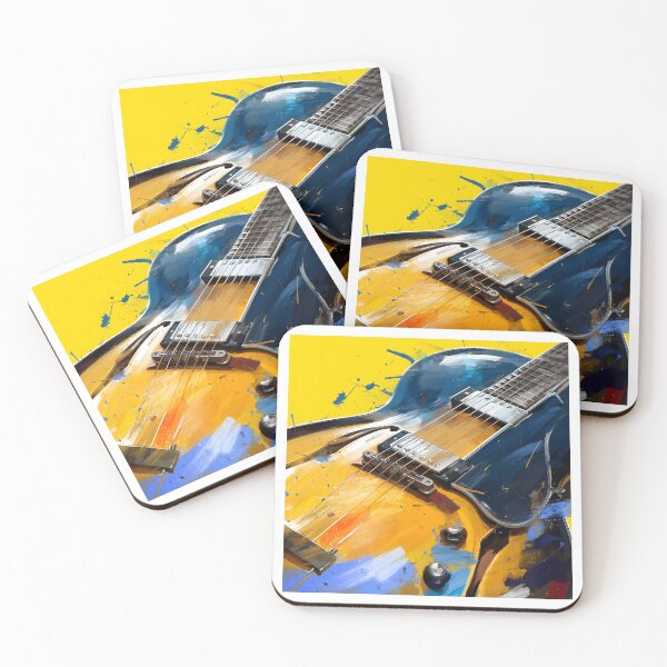 Item preview, semi hollow Jazz guitar painting artwork designed and sold by gut2000.