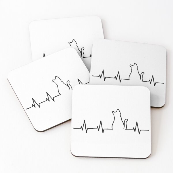 Item preview, Cat Heartbeat EKG Line Minimalist Pet Tee designed and sold by OlyvieArt.