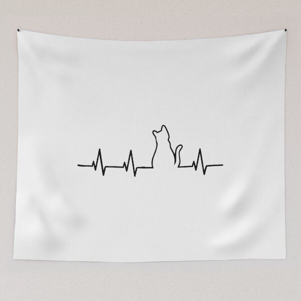 Item preview, Cat Heartbeat EKG Line Minimalist Pet Tee designed and sold by OlyvieArt.