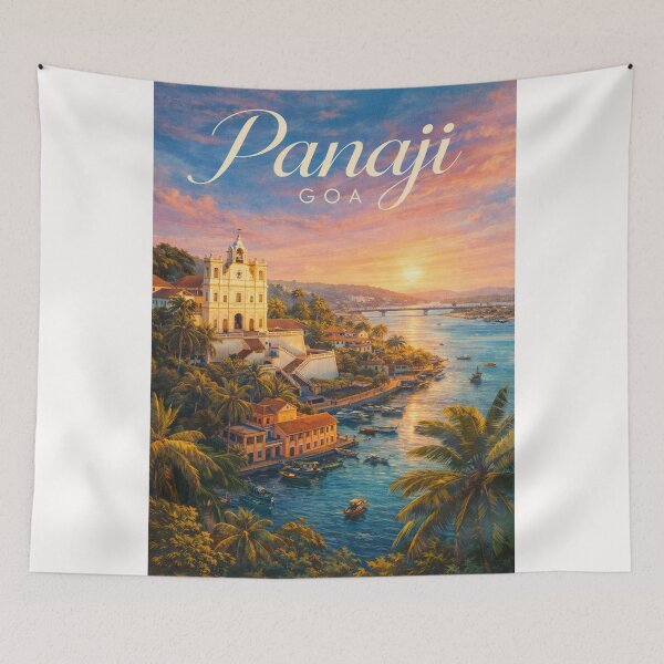 Item preview, Panaji Goa Mandovi River Old Goa Churches Fontainhas Latin Quarter designed and sold by Places On Earth.