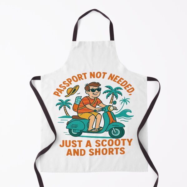 Item preview, Passport Not Needed Just a Scooty and Shorts Goa Beach | Funny Scooter Vacation Design designed and sold by Globalcitytees.