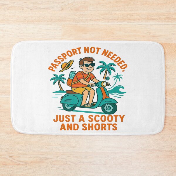 Item preview, Passport Not Needed Just a Scooty and Shorts Goa Beach | Funny Scooter Vacation Design designed and sold by Globalcitytees.