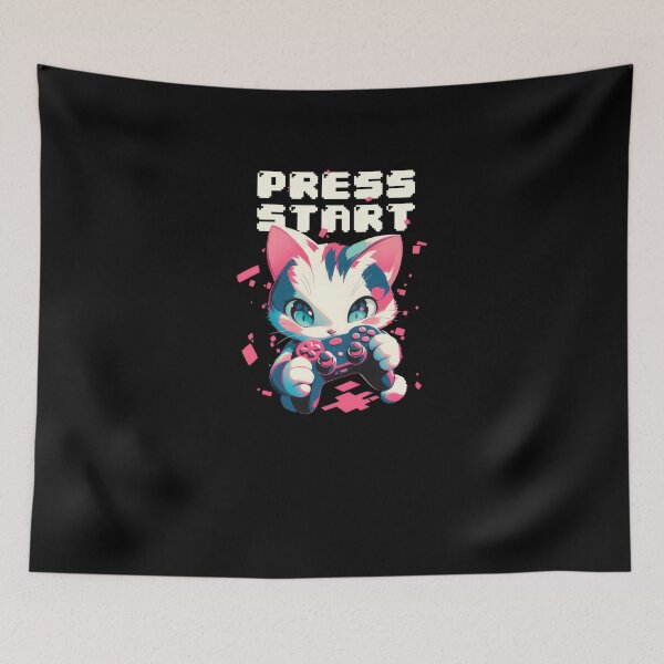 Item preview, Press Start Cat #451 designed and sold by triglavis-art.