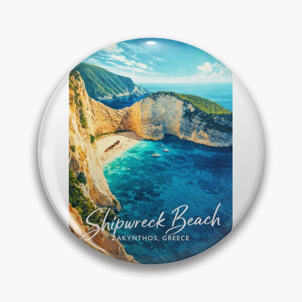 Item preview, Shipwreck Beach Zakynthos Navagio Ionian Islands Greece Smugglers Cove Blue Caves designed and sold by Aryabek.