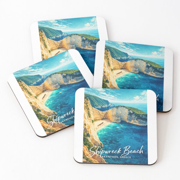 Item preview, Shipwreck Beach Zakynthos Navagio Ionian Islands Greece Smugglers Cove Blue Caves designed and sold by Aryabek.