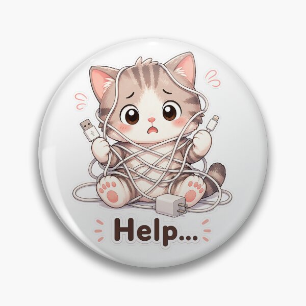 Item preview, Cat Tangled in Charging Cable designed and sold by Sadia  Jannat.