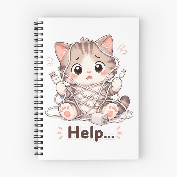 Item preview, Cat Tangled in Charging Cable designed and sold by Sadia  Jannat.