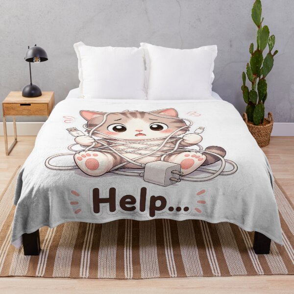 Item preview, Cat Tangled in Charging Cable designed and sold by Sadia  Jannat.