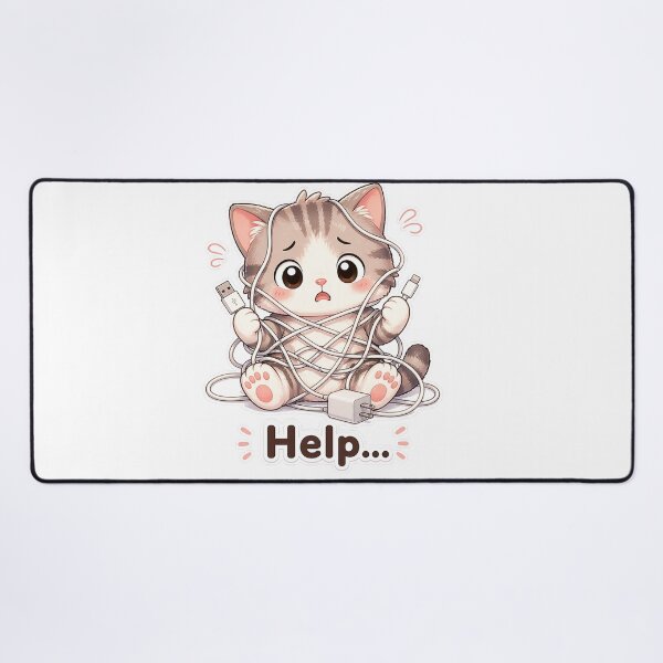 Item preview, Cat Tangled in Charging Cable designed and sold by Sadia Jannat.