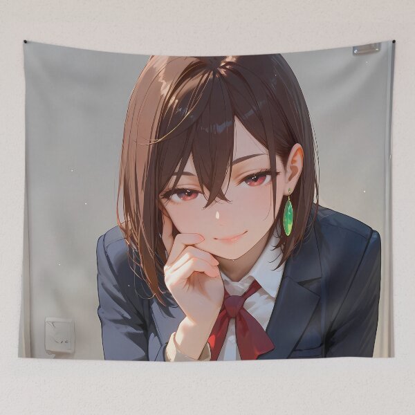 Item preview, Momo Ayase Dandadan Sly Smile School Uniform Portrait designed and sold by Tokyonomad.