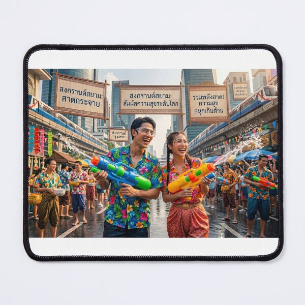 Item preview, Joyful Thai Songkran Water Fight in Bangkok designed and sold by PloenThaiArts.