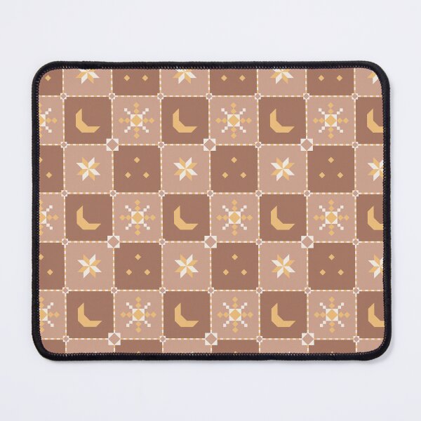 Item preview, Celestial Quilt Block - Moon and Star Patchwork Terracotta designed and sold by Elodie-Motifs.