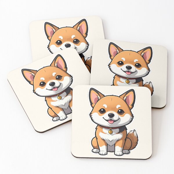 Item preview, Cute Shiba Inu Puppy Sticker | Kawaii Cartoon Doge | Fluffy Japanese Dog Art designed and sold by PuffyInk.