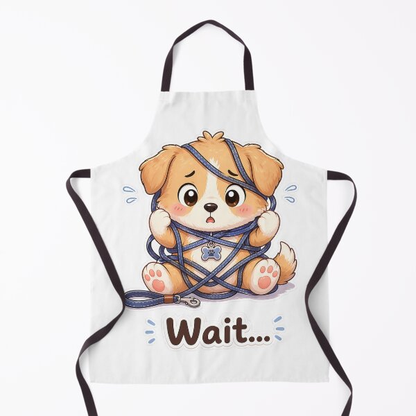 Item preview, Funny Dog Tangled in Leash Wait Moment designed and sold by Sadia  Jannat.