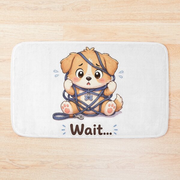 Item preview, Funny Dog Tangled in Leash Wait Moment designed and sold by Sadia  Jannat.