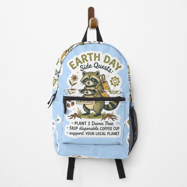 Item preview, Earth Day Side Quests | Funny Raccoon Eco Sticker | Vintage Retro Earth Day 2026 designed and sold by SergioMiklos.