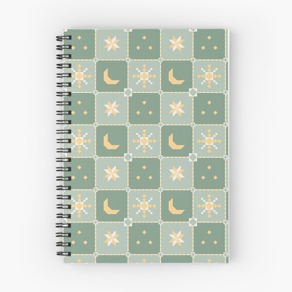 Item preview, Celestial Quilt Block - Moon and Star Patchwork Sage designed and sold by Elodie-Motifs.