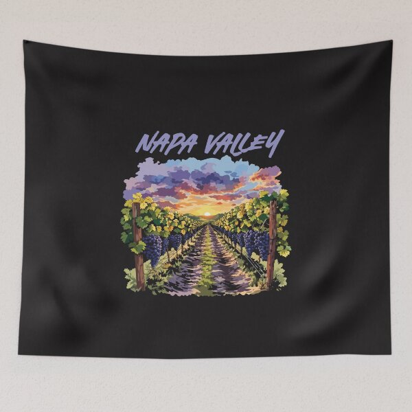 Item preview, Napa Valley California Vineyard Sunset Wine Country Landscape Art designed and sold by kiralynstration.