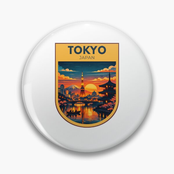 Item preview, Tokyo Japan Twilight Glow – Retro Japan Art designed and sold by MyTutina.