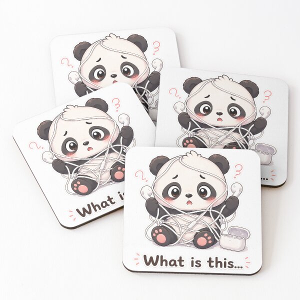 Item preview, Funny Panda Tangled in Earbuds What Is This Moment designed and sold by Sadia  Jannat.