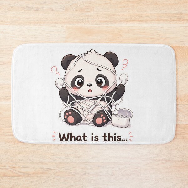 Item preview, Funny Panda Tangled in Earbuds What Is This Moment designed and sold by Sadia  Jannat.