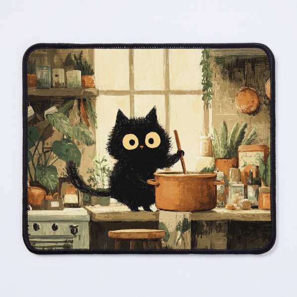 Item preview, Black Cat Stirring Pot in Kitchen designed and sold by Erika Kaisersot.