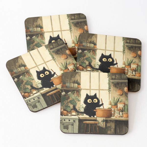 Item preview, Black Cat Stirring Pot in Kitchen designed and sold by Erika Kaisersot.