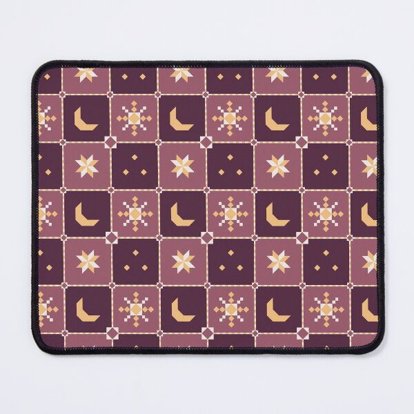 Item preview, Celestial Quilt Block - Moon and Star Patchwork Goth Plum designed and sold by Elodie-Motifs.