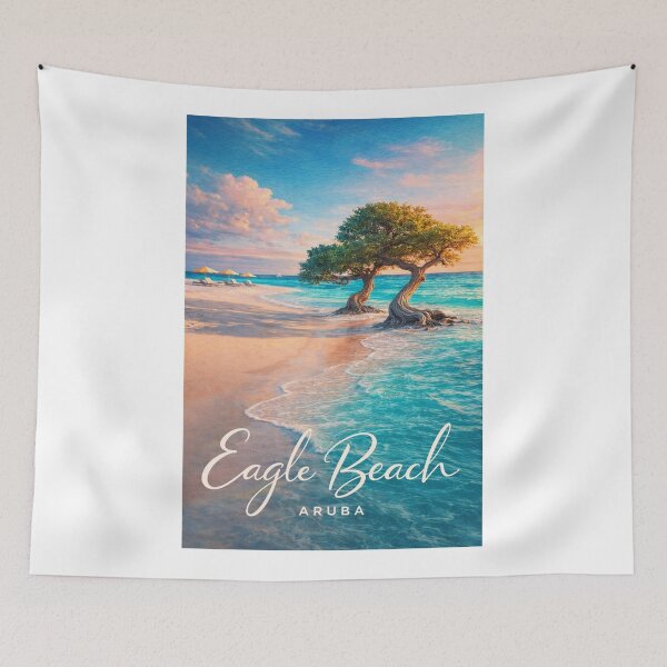Item preview, Eagle Beach Aruba Divi Divi Coast Caribbean Sunset Seascape designed and sold by Aryabek.
